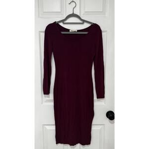 Women's Olive & Oak Pull Over Long Sleeve Dress Small Plum Purple